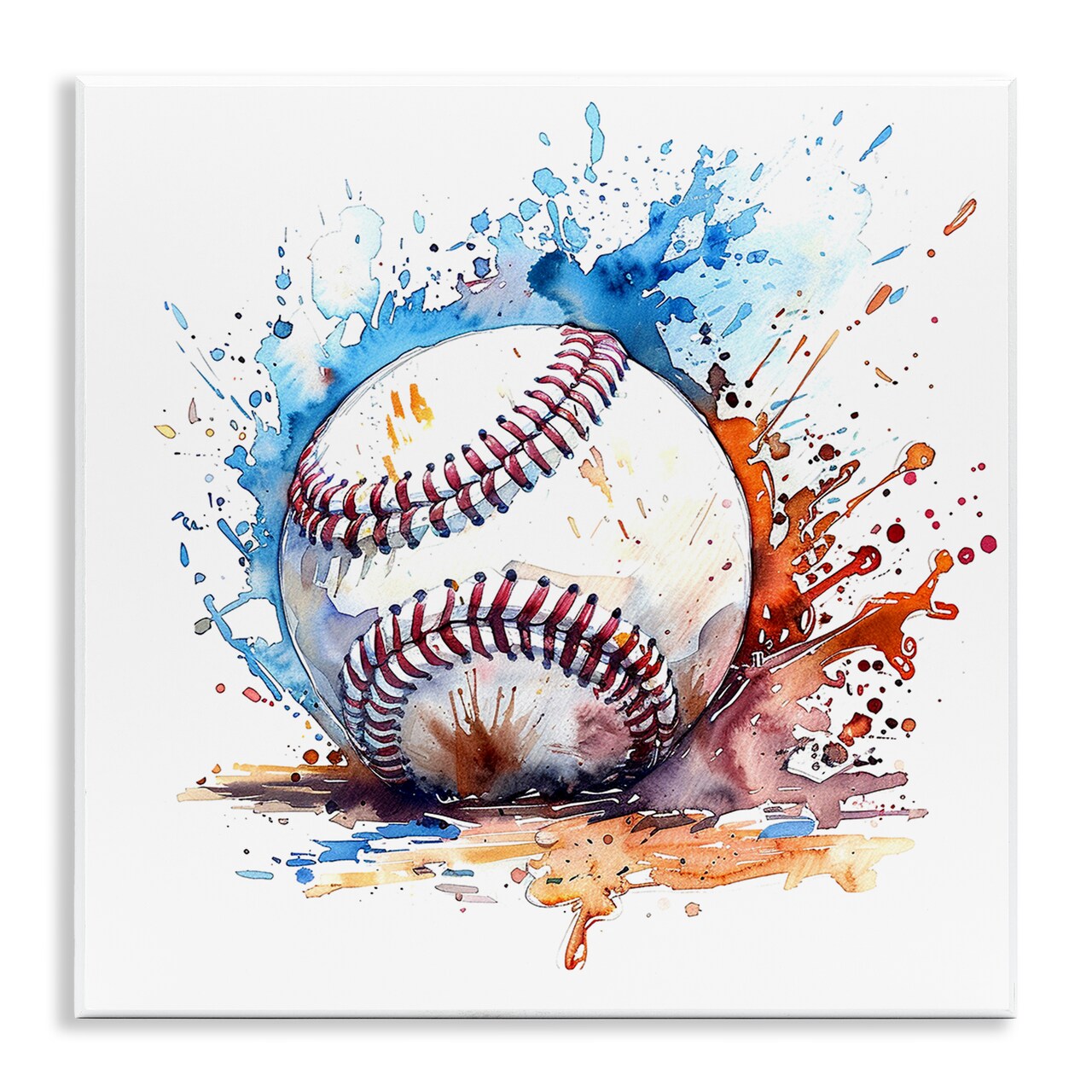 Stupell Industries Baseball Chromatic Splash Wall Plaque Art Design by LSR Design Studio
